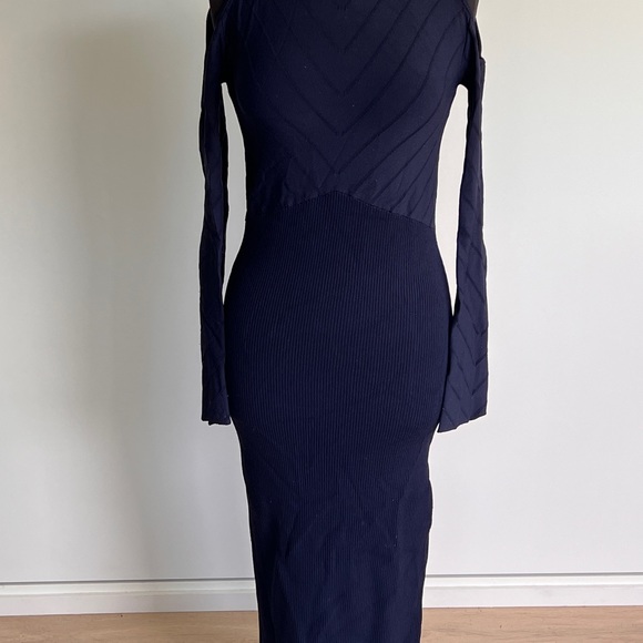 Manning Cartell Turtle Neck Navy Blue Maxi Dress Size Medium - Picture 4 of 14